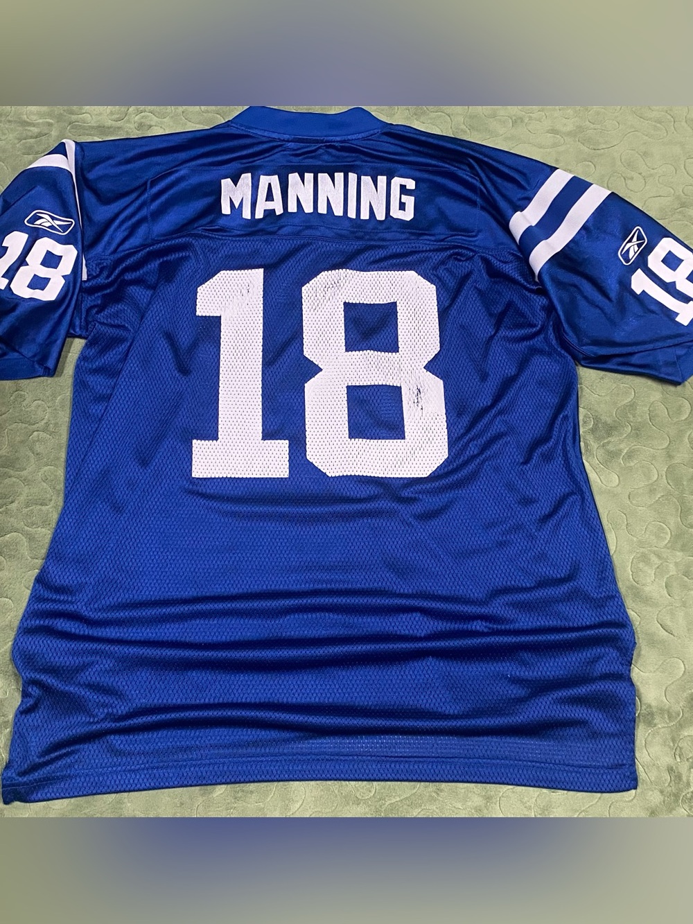 Reebok Men’s Royal Blue Peyton Manning #18 Football Jersey with White Accents
